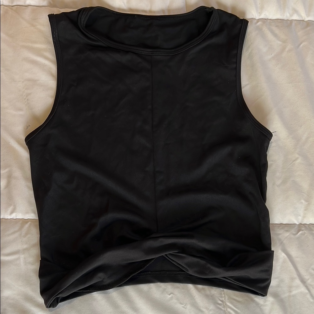 PARAGON Black Fitted Crop Tank Top